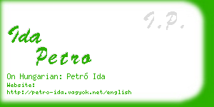 ida petro business card